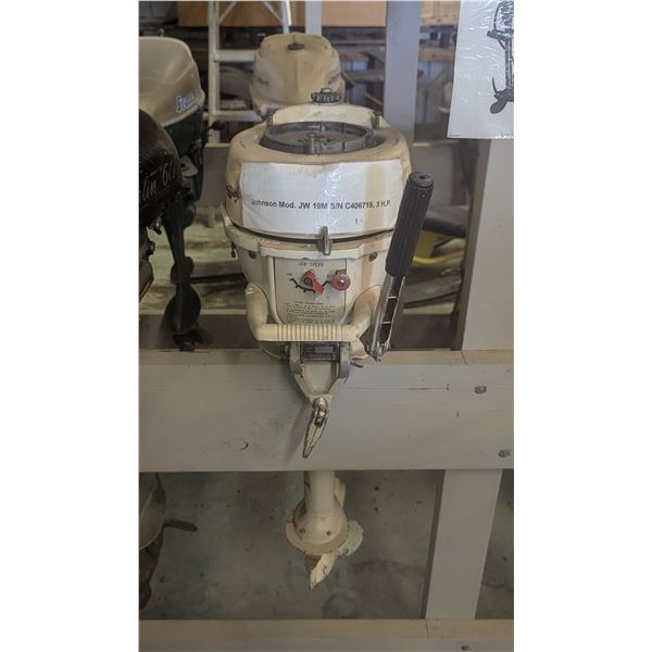 Johnson Outboard Motor Model JW19M 3HP Serial #C406719