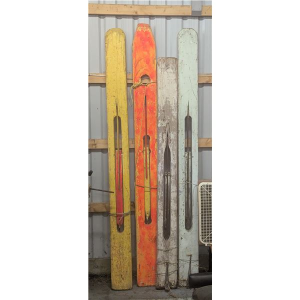Lot of 4 Vintage Commercial Net Ice Fishing Wooden Jiggers