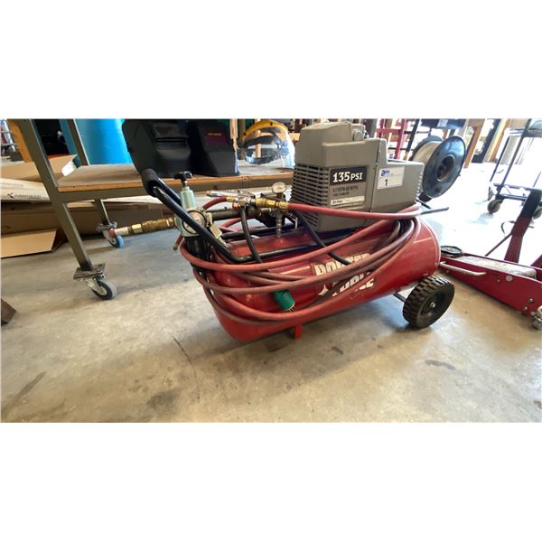 PORTER CABLE CPF4515-2, HORIZONTAL RED PORTABLE ELECTRIC AIR COMPRESSOR, 15 GALLON, 1.8HP, 135PSI