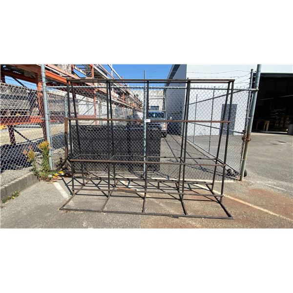 LARGE METAL A-FRAME GLAZERS RACK APPROX 9'L X 4'D X 7'H