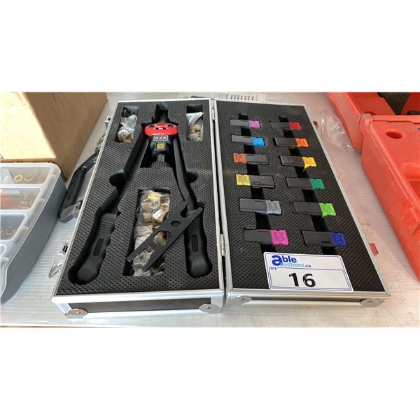 RZX 16" HAND RIVET NUT TOOL KIT IN AN ORGANIZED METAL STORAGE CASE