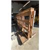 Image 5 : PAIR OF WOOD A-FRAME PANEL CARTS WITH ASSORTED ITEMS - CARTS MEASURE APPROX 6'L X 3'D X 4'9"H
