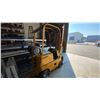 Image 1 : CLARK YELLOW VINTAGE PROPANE FORKLIFT WITH SOLID TIRES, STANDARD FORKS, 170" MAST & FORK TILT