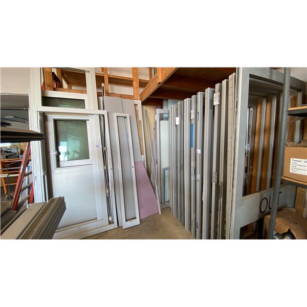 LARGE GROUP OF COMMERCIAL DOORS/COMPONENTS
