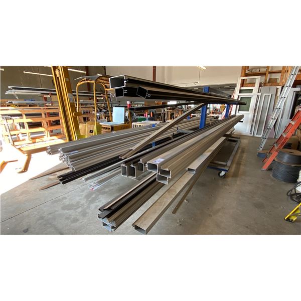 CONTENTS OF RACK- ASSORTED GLAZING COMPONENTS/STOCK APPROX 25'L