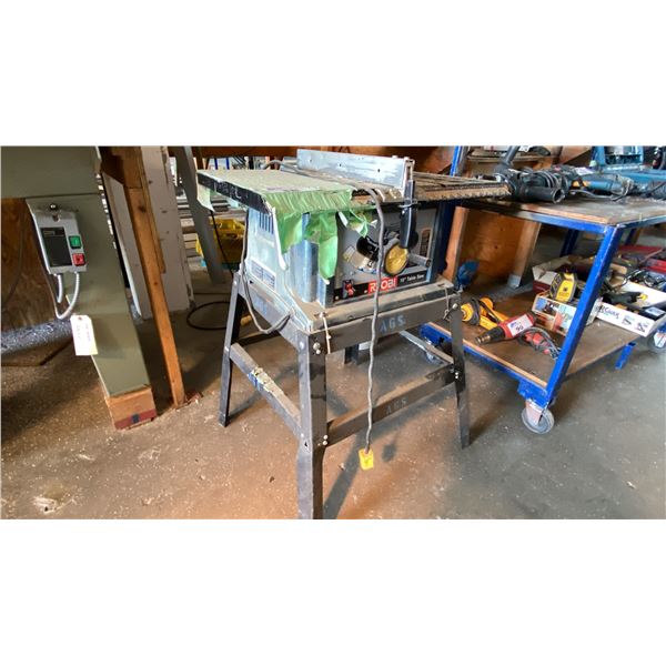 RYOBI 10" INDUSTRIAL TABLE SAW ON METAL STAND