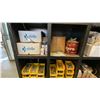 Image 3 : WOODEN CUBBY STYLE SHELVING, APPROX DIMENSIONS 80X54X15 (INCHES) CONTENTS INCLUDE FIRST AID