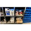Image 6 : WOODEN CUBBY STYLE SHELVING, APPROX DIMENSIONS 80X54X15 (INCHES) CONTENTS INCLUDE FIRST AID