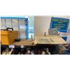 Image 8 : WOODEN CUBBY STYLE SHELVING, APPROX DIMENSIONS 80X54X15 (INCHES) CONTENTS INCLUDE FIRST AID