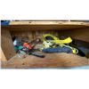 Image 5 : CONTENTS OF UPPER CUPBOARD- LARGE ASSORTMENT OF CAULKING/ADHESIVE GUNS, HARNESS & EZ STOP SHOCK