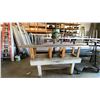 Image 1 : REXON RDM-100A, 1/3HP INDUSTRIAL DRILL PRESS ON WOODEN MOBILE TABLE, TABLE MEASURES APPROX 8'L X