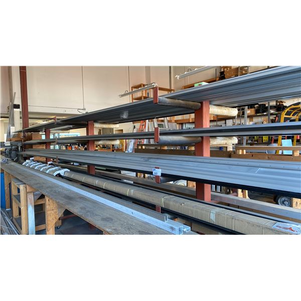 3 PC LARGE HEAVY DUTY FREE STANDING DOUBLE SIDED MATERIAL RACK *CONTENTS NOT INCLUDED*