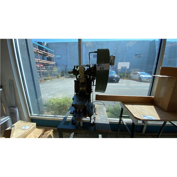 INDUSTRIAL PUNCH PRESS MACHINE ON METAL STAND