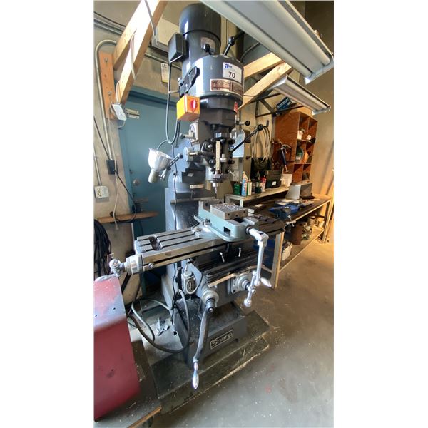 SHARP BMT-1250S HEAVY-DUTY, KNEE-TYPE VERTICAL MILLING MACHINE