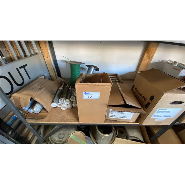 ENTIRE SHELF OF ASSORTED CONTENTS- SEALANTS, RUBBER STRIPPING & FOAM TUBE