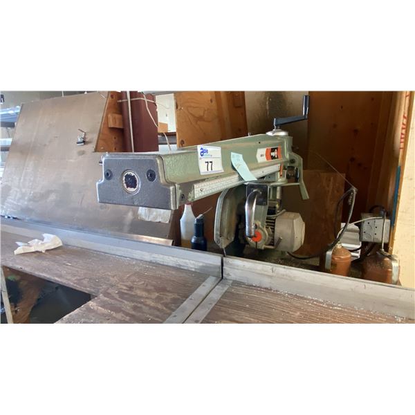 MAGGI JUNIOR 640 INDUSTRIAL RADIAL ARM SAW *BUILT INTO TABLE- MUST BRING PROPER TOOLS FOR REMOVAL*