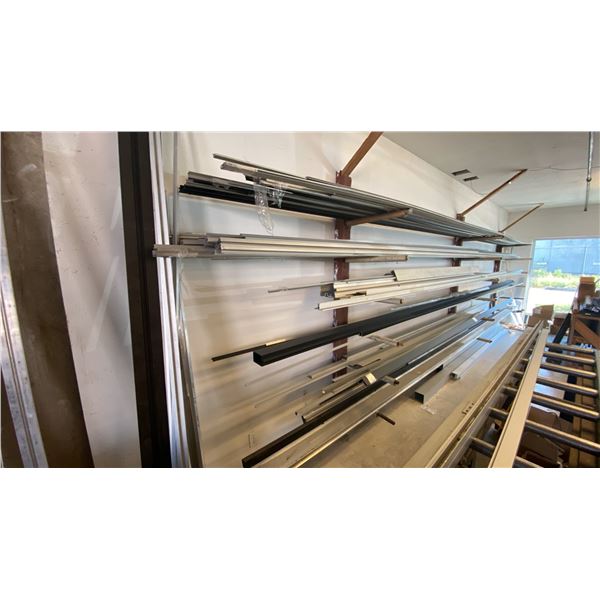 CONTENTS OF RACK- ASSORTED GLAZING COMPONENTS/STOCK APPROX 25'L