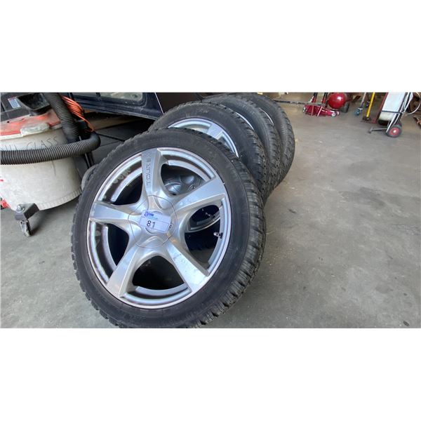 SET OF 4 ARCTIC CLAW WINTER TXI M+S 225/45R17 94T TIRES ON TOUREN RIMS