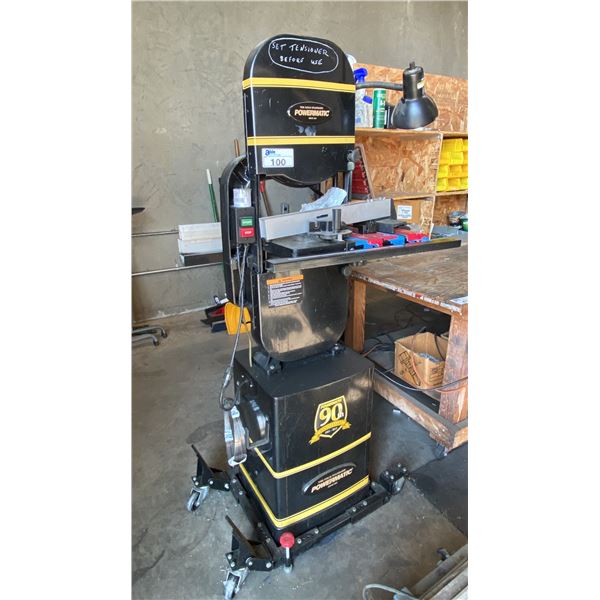 POWERMATIC PWBS-14, BLACK 14" BANDSAW WITH EXTRA BLADES ON MOBILE CART