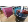 Image 3 : SMALL CABINET, METAL CART, METAL BARREL & 2 PLASTIC BARRELS