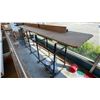 Image 2 : METAL FRAME WOOD TOP SHOP TABLE WITH WOODEN GUIDE RAIL APPROX 96"L X 19"D X 40"H