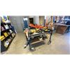 Image 1 : METAL FRAME 2 TIER WOOD TOP MOBILE SHOP CART *CONTENTS NOT INCLUDED