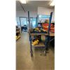 Image 3 : METAL FRAME 2 TIER WOOD TOP MOBILE SHOP CART *CONTENTS NOT INCLUDED
