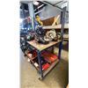 Image 2 : METAL FRAME 2 TIER WOOD TOP MOBILE SHOP CART *CONTENTS NOT INCLUDED
