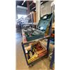 Image 2 : METAL FRAME 2 TIER WOOD TOP MOBILE SHOP CART *CONTENTS NOT INCLUDED