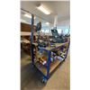 Image 3 : METAL FRAME 2 TIER WOOD TOP MOBILE SHOP CART *CONTENTS NOT INCLUDED