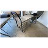 Image 1 : BLACK METAL FRAME WOOD TOP 2 TIER MOBILE SHOP CART