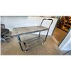 Image 2 : BLACK METAL FRAME WOOD TOP 2 TIER MOBILE SHOP CART