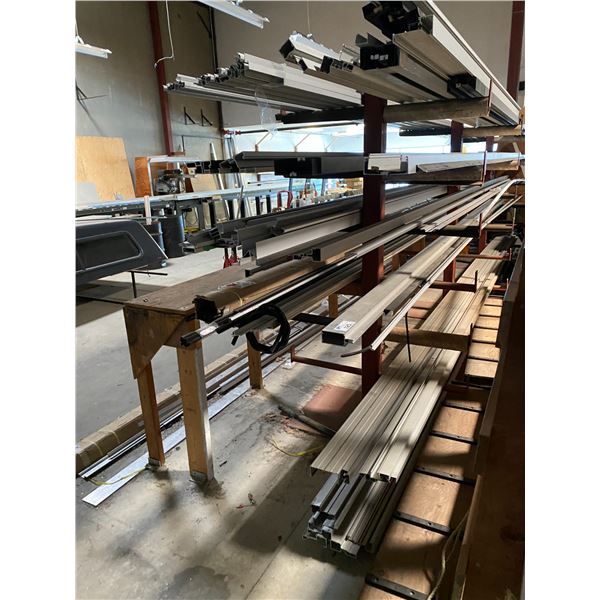 ENTIRE CONTENTS OF RACK- ASSORTED GLAZING COMPONENTS/STOCK APPROX 24' LENGTHS *RACK NOT INCLUDED*