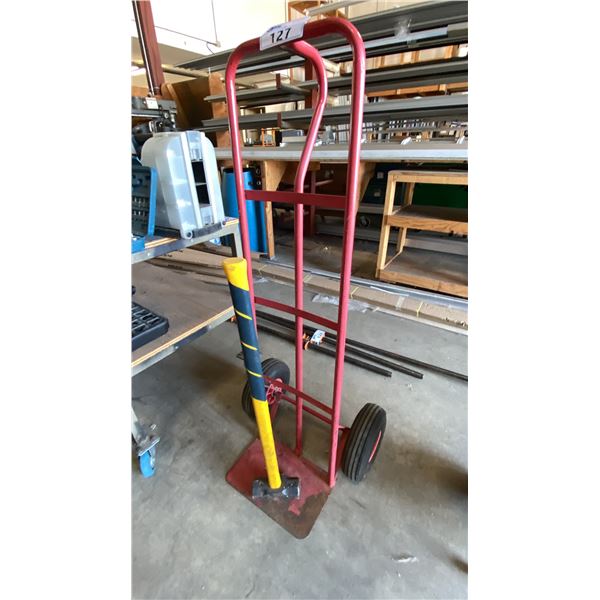 RED 2 WHEEL PNEUMATIC TIRE HAND TRUCK & HEAVY DUTY SLEDGEHAMMER