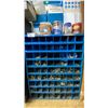 Image 1 : DURHAM BLUE METAL 72 SECTION HARDWARE CABINET WITH ASSORTED HARDWARE CONTENTS