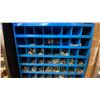 Image 3 : DURHAM BLUE METAL 72 SECTION HARDWARE CABINET WITH ASSORTED HARDWARE CONTENTS