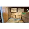 Image 6 : CONTENTS OF LOWER CABINET- ASSORTED GLAZING HARDWARE, PARTS & COMPONENTS