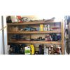 Image 1 : CONTENTS OF CLOSET- ENGINE OIL, PAINTS, HARDWARE, CAR PARTS, SAW BLADES, LIGHT TUBES, HOSES,