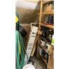 Image 2 : CONTENTS OF CLOSET- ENGINE OIL, PAINTS, HARDWARE, CAR PARTS, SAW BLADES, LIGHT TUBES, HOSES,