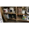 Image 4 : CONTENTS OF CLOSET- ENGINE OIL, PAINTS, HARDWARE, CAR PARTS, SAW BLADES, LIGHT TUBES, HOSES,