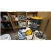 Image 5 : CONTENTS OF CLOSET- ENGINE OIL, PAINTS, HARDWARE, CAR PARTS, SAW BLADES, LIGHT TUBES, HOSES,