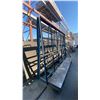 Image 1 : LARGE METAL FRAME WITH WOOD A-FRAME PANEL CART APPROX 92"L X 50"D X 83"H & 2 LARGE 8' WOODEN SAW