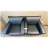 Image 3 : PAIR OF BLACK FAUX LEATHER ARMCHAIRS