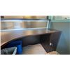 Image 4 : DARK WOOD RECEPTIONS DESK WITH 3 DRAWERS & LOCKING CUPBOARD, MEASURES APPROX 6' X 6' X 42"H