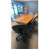 Image 4 : LARGE BOARDROOM TABLE WITH 8 MOBILE OFFICE CHAIRS - TABLE MEASURES APPROX 95"L X 38"D X 29"H