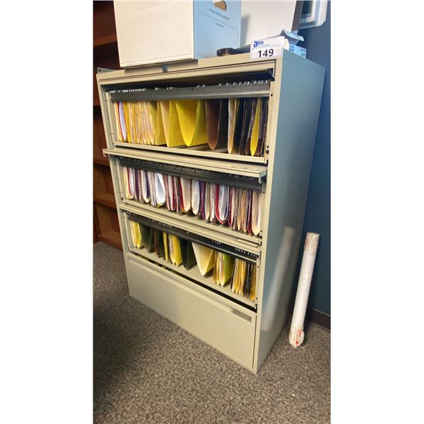 4 SECTION FOLD UP FRONT FILE ORGANIZATION CABINET APPROX 36"W X 118"D X 51"H