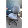 Image 4 : LIGHT WOOD/BLACK POWERED ADJUSTABLE HEIGHT OFFICE DESK APPROX 60"L X 30"D  & MOBILE OFFICE CHAIR