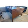 Image 4 : DARK WOOD 5 DRAWER OFFICE DESK, LARGE WOODEN DRAFTING STATION, EXECUTIVE MOBILE OFFICE CHAIR & BAR