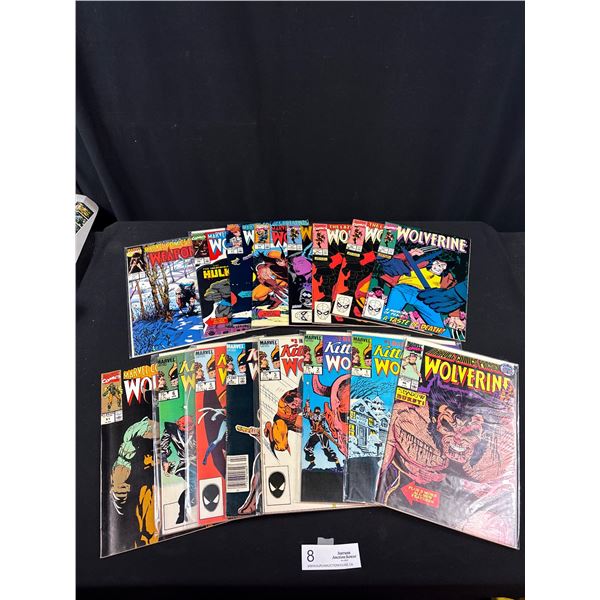 Nice Lot of Vintage Wolverine Comics Some on Board in Bag