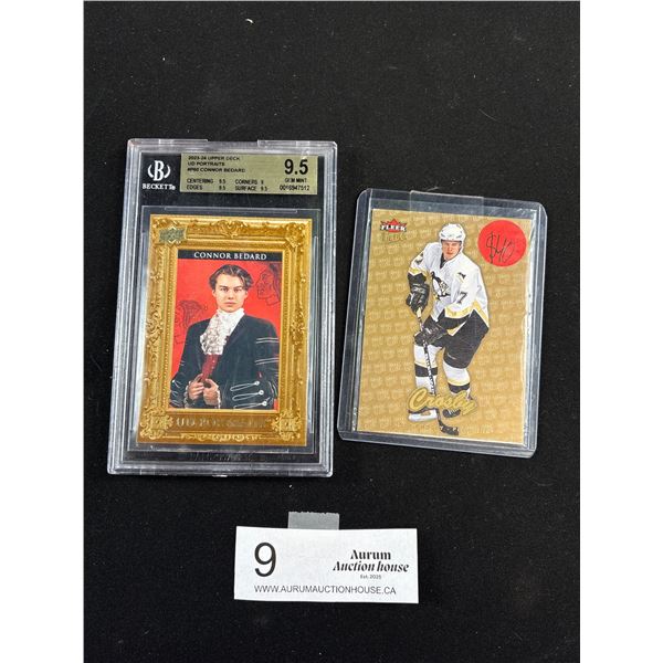 A Graded Connor Bedard and Sidney Crosby NHL Trading Cards
